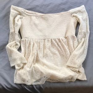 Torrid Off Shoulder Lace Peasant Top